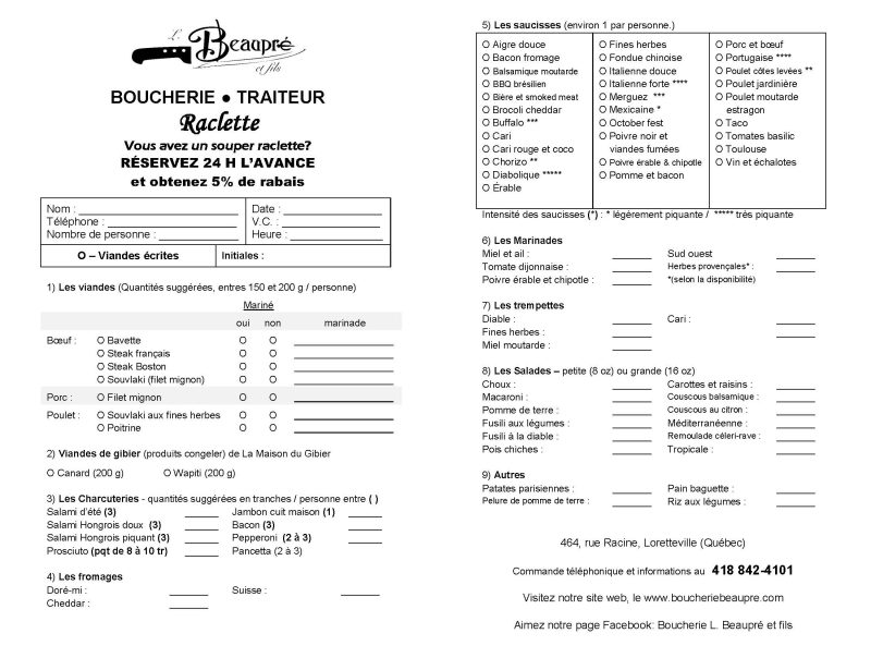 Boucherie Beaupré et fils - Traiteur
