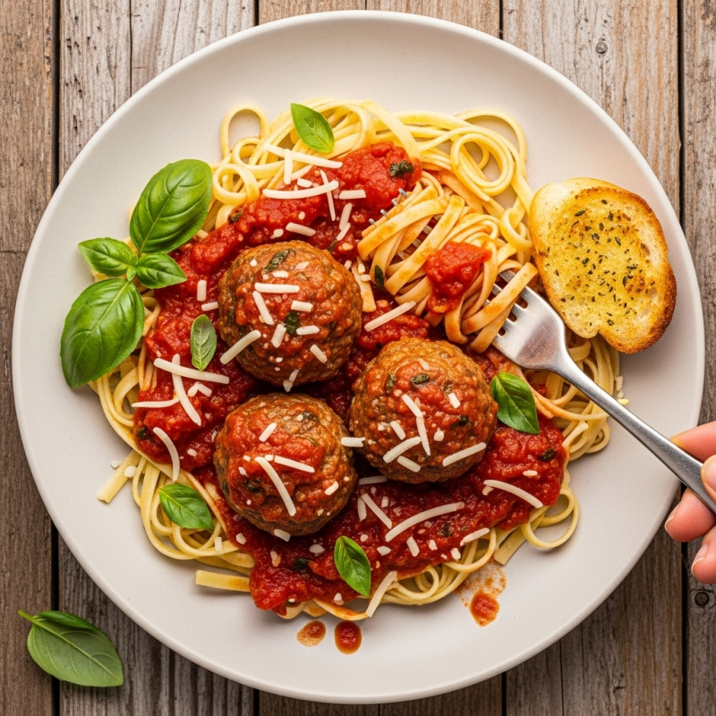 Boulettes de style marinara sur tagliatelle - 300 g (1 portion)
