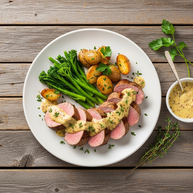 Extra Filet porc sauce crème et moutarde