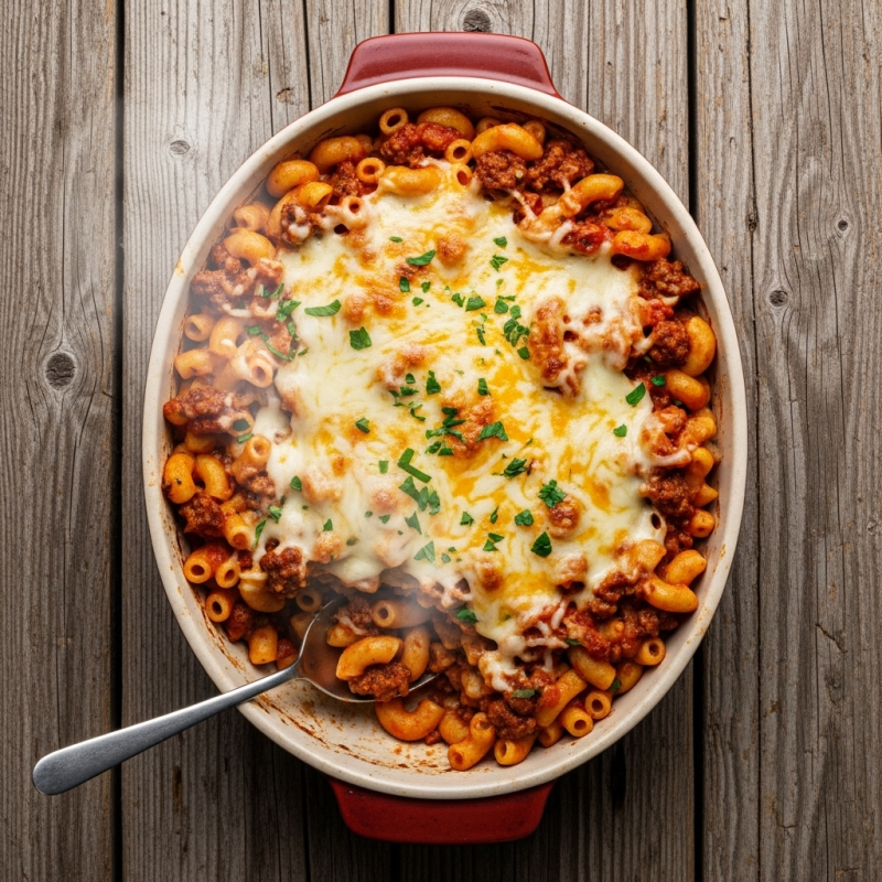Macaroni à la viande sauce tomate gratiné - 300 g (1 portion)