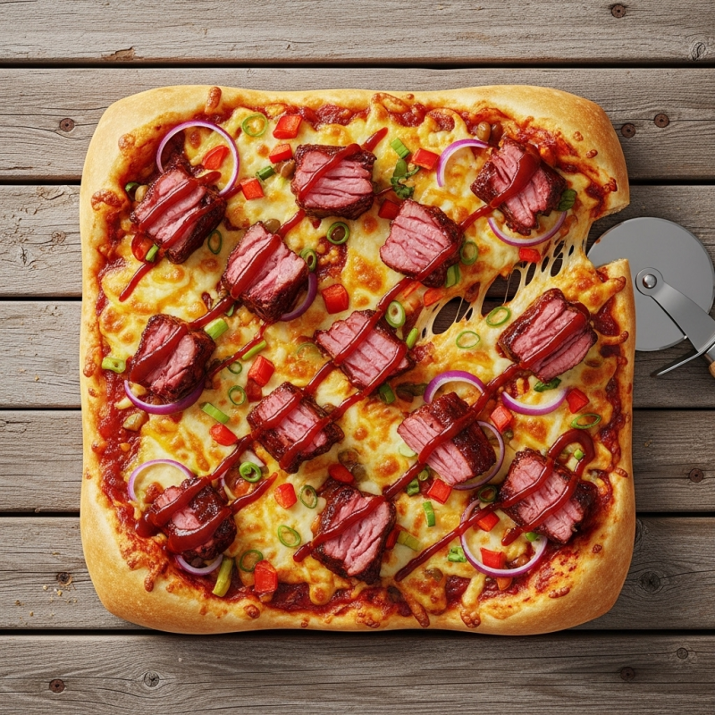 Pizza côtes levées – pâte carrée 9x9