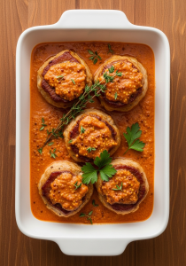 Rosette de porc tomate dijonnaise – 300 g (1 portion)
