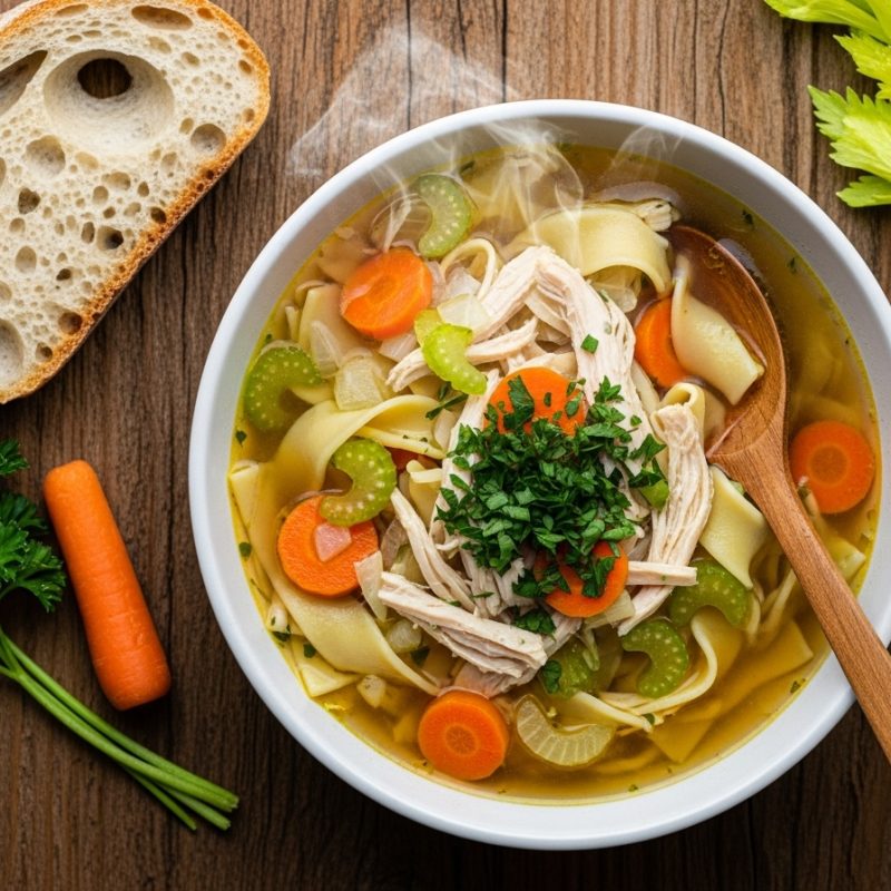 Soupe poulet et nouilles maison - 32 oz