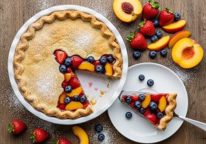 Tarte aux trois fruits maison 8po.