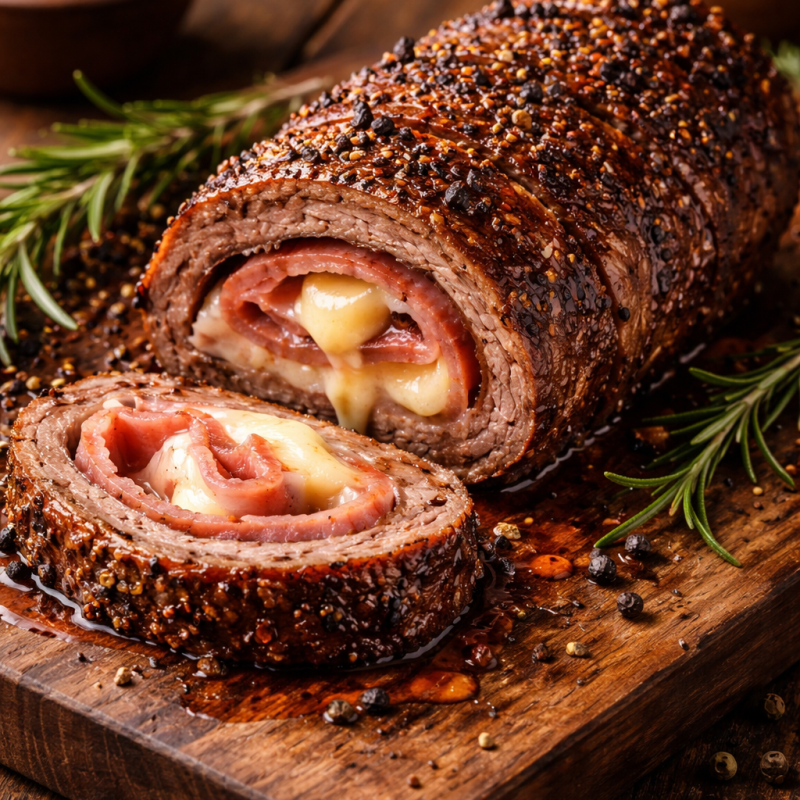 Roulade de bœuf poivre, érable & chipotle — 300 g (1 portion)